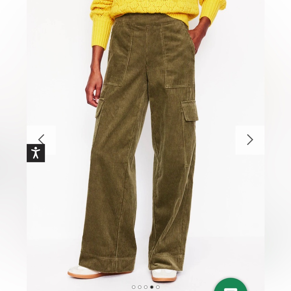 Boden Cord Pull-on Pants in Olive/Khaki